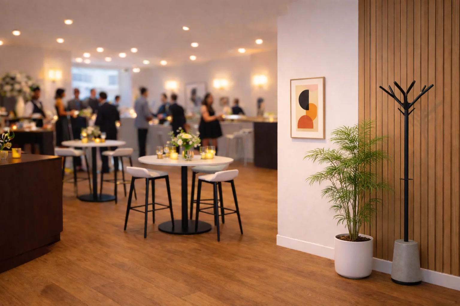 Portemanteau ARA Protection dans un espace événementiel - Mobilier de sûreté hybride autonome avec 15 minutes d'autonomie pour protection immédiate